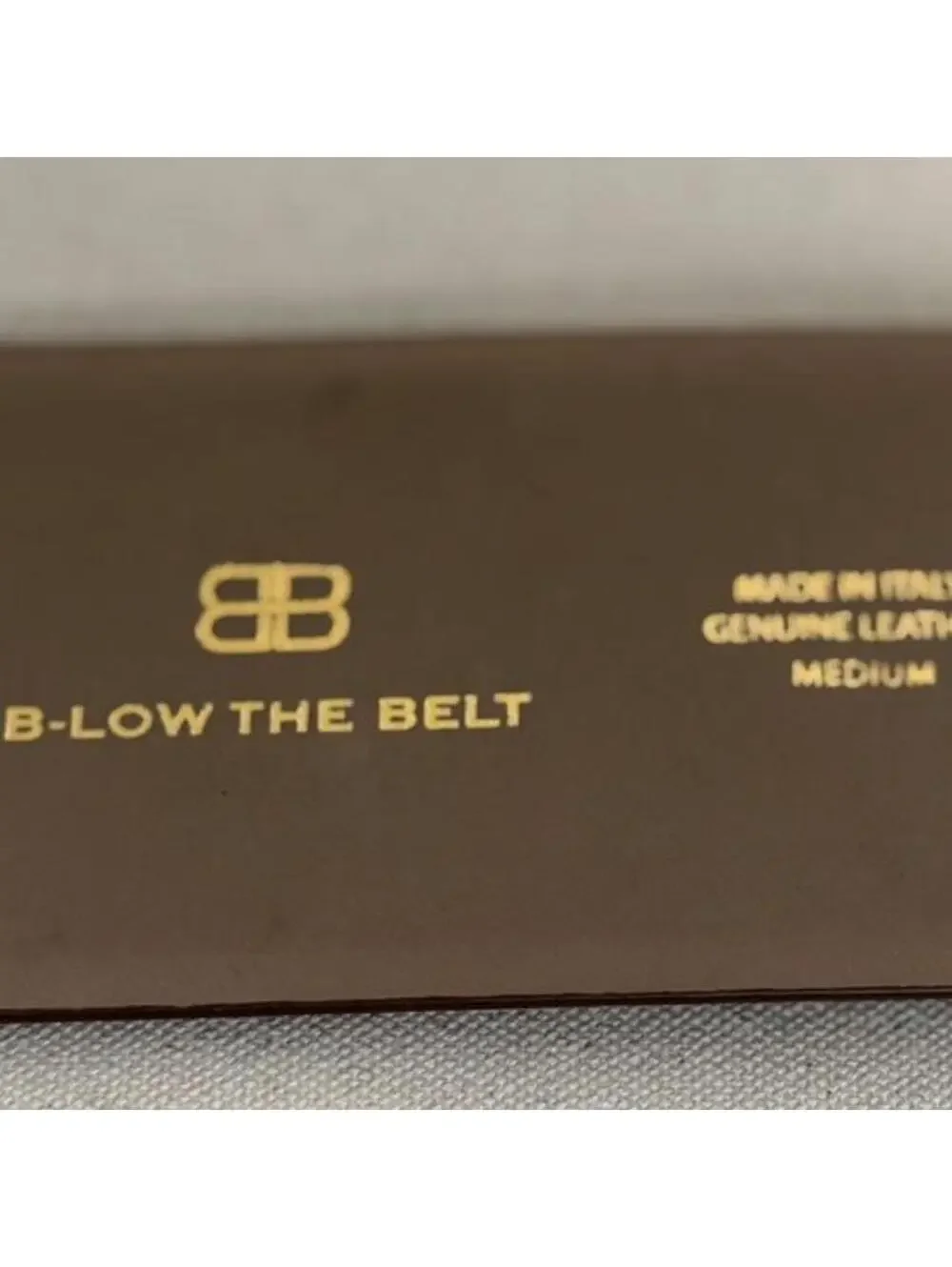 B-Low The Belt Tan Leather Belt with Gold Buckle, Size M, New with Tags